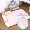 Dog Cooling Mat Ice Silk Cooling Pet Mat Bed Breathable Summer Pet Sleeping Pad with Neck Support Pillow for Small Dogs Cats