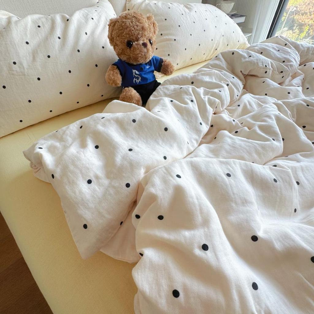 A-Class Cotton Duvet Cover: Double Layer Gauze for Fresh & Simple Style, Fits Single/Double Beds