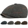 HT5039 Mens Berets Women Spring Autumn Winter Wool Hat Artist Painter Plaid Beret Hat Flat Cap Male Female Octagonal Beret Caps