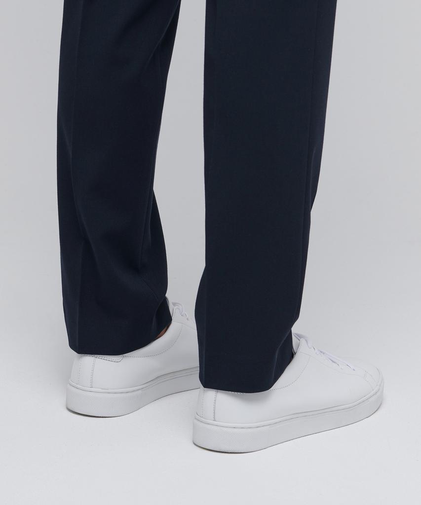 MUSINSA STANDARD Tapered Hidden Elastic Waist Length Slacks [Navy]