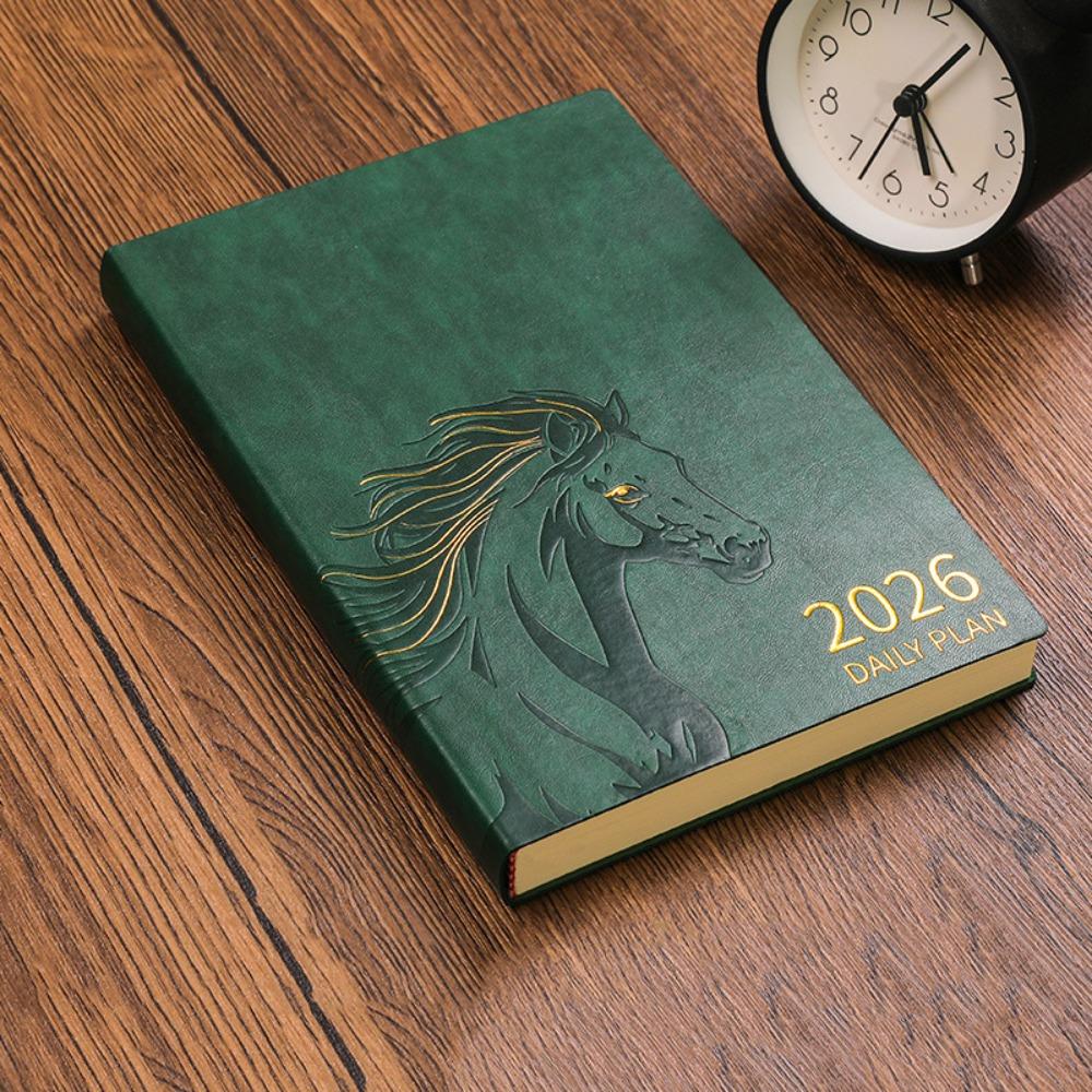 Wear-resistant 2026 Schedule Planner Notepad Pu Leather Office Work Planner  Stationery