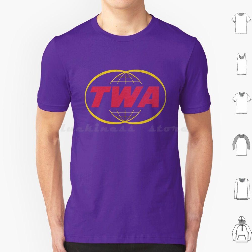 Twa Trans World T Shirt Big Size 100 Cotton Twa Flight Jetliner Pilot Retro Vintage 70s 80s 60 Mid Century Cool Old School