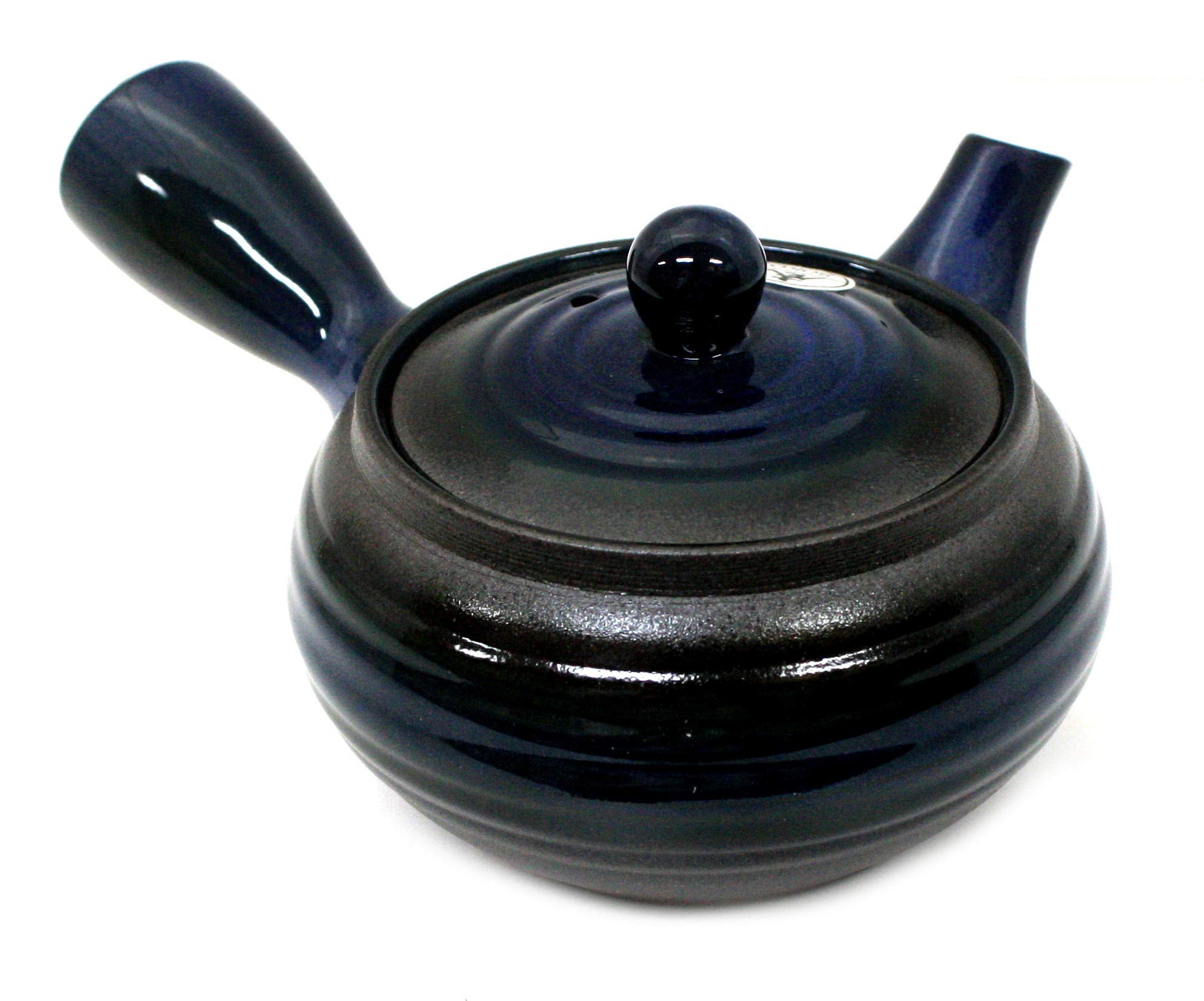 

Hisamura Touki Blue Teapot, 330ml, Banko Ware, with a Mesh Bottom, Flat Sea Cucumber Design