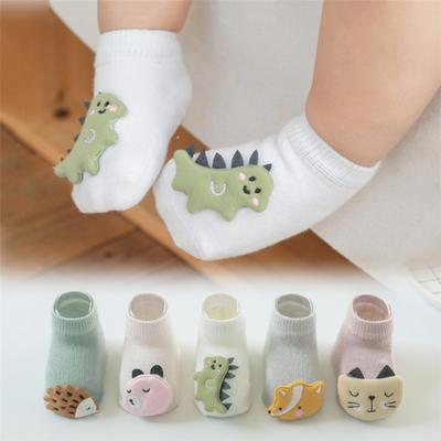 Süße Baby-Socken für Jungen und Mädchen, Kinder, Dinosaurier/Fuchs, Neugeborene, günstige Sachen, Anti-Rutsch-Sokken für 0–3 Jahre, Kleinkinder, Kleinkinder, Bodensocken