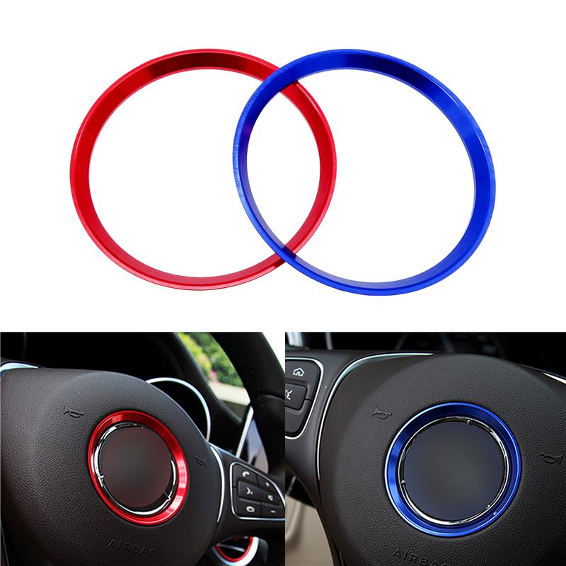 1Pcs Car Steering Wheel Center Decoration Rings Cover Stickers Accessories For Mercedes Benz GLE CLA GLA W213 W246 W205 C117