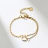 Dainty Link Chain Bracelets for Women Stainless Steel Stacked Bracelet Round Ring Bead Chain Bracelet Jewelry Christmas Gift