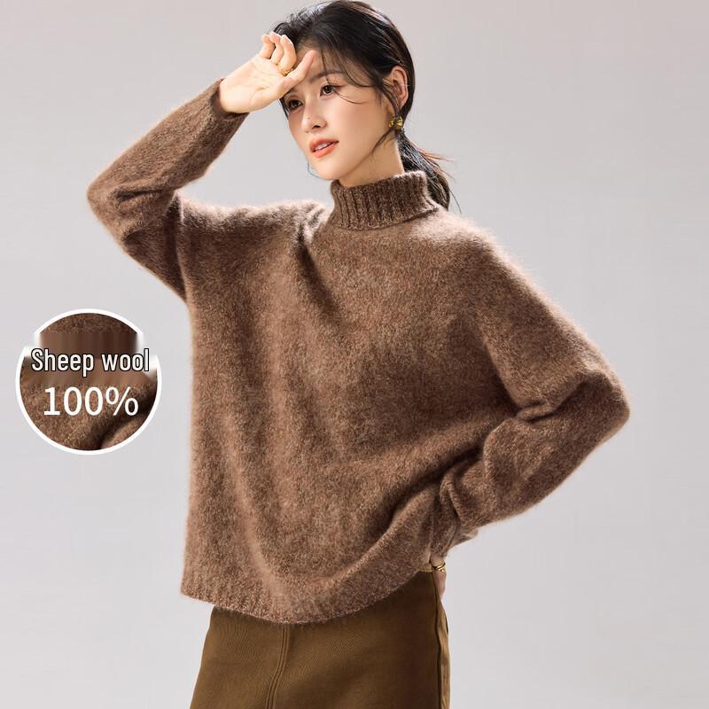 Women's 100% Merino Wool Thickened Turtleneck Sweater