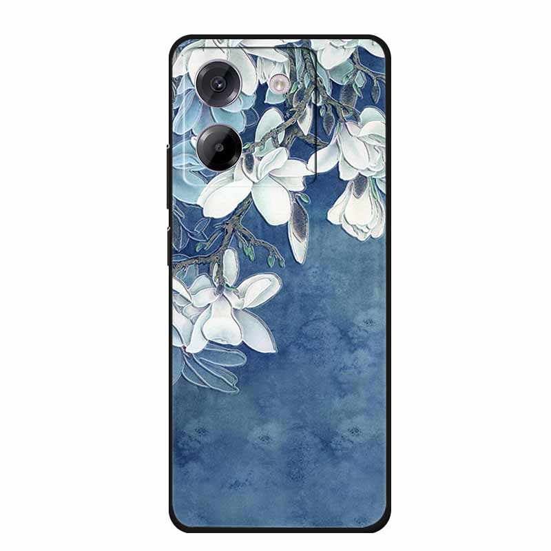 3D Emboss Case For POCO M7 Pro 5G Phone Case Relief Flowers Black Silicone Soft Back Cover For Xiaomi Poco M7 Pro Case Coque Bag