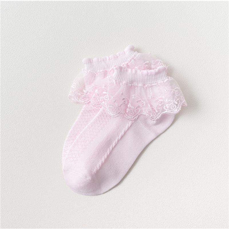 

Summer Fashion Kids Socks Baby Girl Ruffle Sock Cute Baby Frilly Toddle Designer White Pink Lace Kid Socks For Girls 1-3 Years розовый