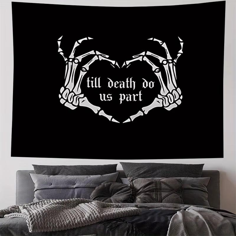 

Скелетная Рука Сочлененное Сердце Гобелен Темная Клятва Готический Стиль Настенное Украшение для Спальни Гостиной Декор в Готическом Стиле 74x94cm(29x37in)
