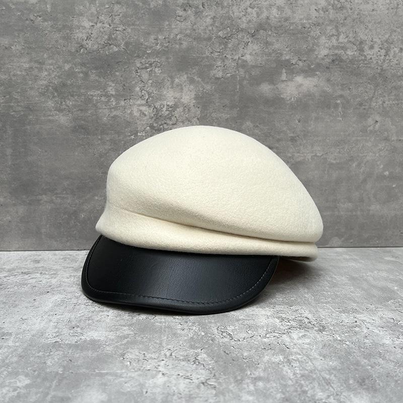 Painter Hat Beret Children Asymmetrical Foreign Wool Woolen Knight Hat Versatile Face Small Skin Cover Splicing