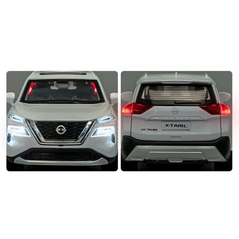 1/32 Nissan X-TRAIL SUV Model auta ze slitiny Diecast Kovová Off-road vozidla Model auta Simulace zvuku a světla Dětská hračka Dárky