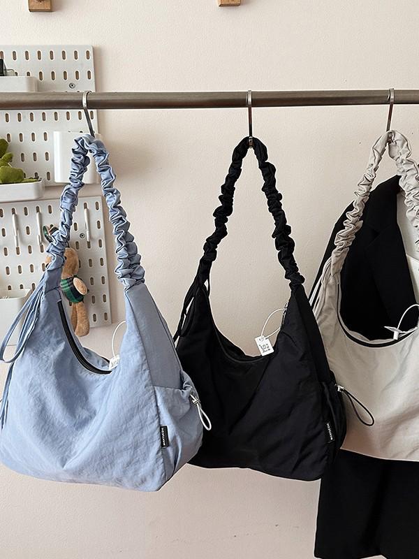 2025 Trendy Japanese & Korean-Style Versatile Nylon Pleated Dumpling Crossbody Bag for Women