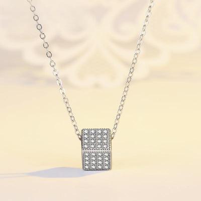 Sieraden Rubiks Kubus Ketting Dames Kubus Hanger Mode Halsketting Eenvoudige Sleutelbeenketting ins Stijl