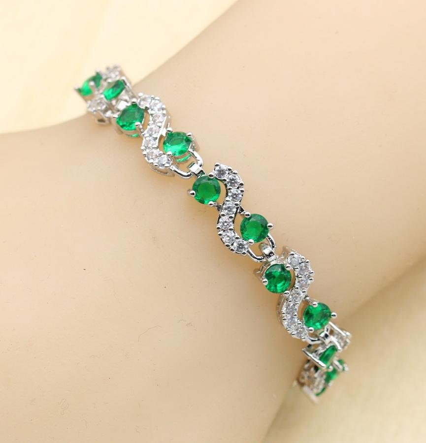 Black Blue White Zirconia Dubai Bracelet For Women Wedding Jewelry Birthday Gift