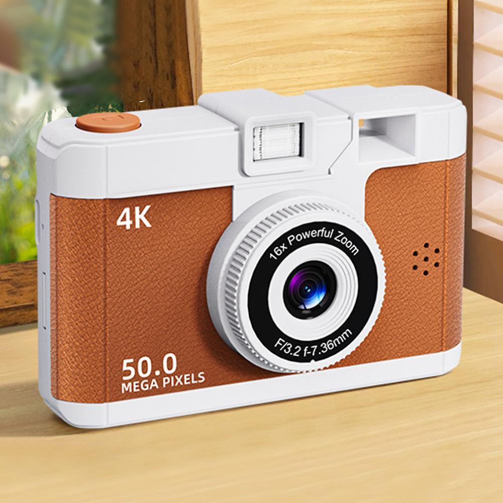 M16 New CCD 16x Zoom HD Digital Camera Dual Lens Retro Mini Camera 50 Million Pixels 2.4IPS HD Screen Portable Compact Camera