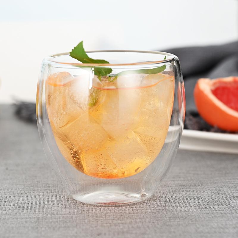 2/4pcs 250/350/450ml Heat Resistant Glass Cups Double Wall Glass Coffee Cup Breakfast Milk Water Cup Clear Juice beer Cups Sets