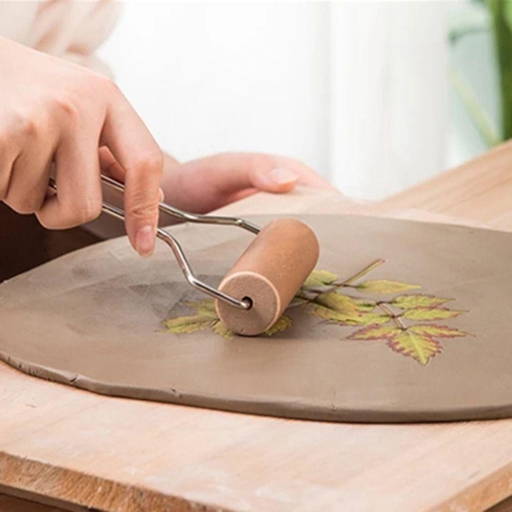 Small Size Wooden Roller Wood Clay Roller Rolling Pin Pottery Pushing Roller  Clay Sculpture
