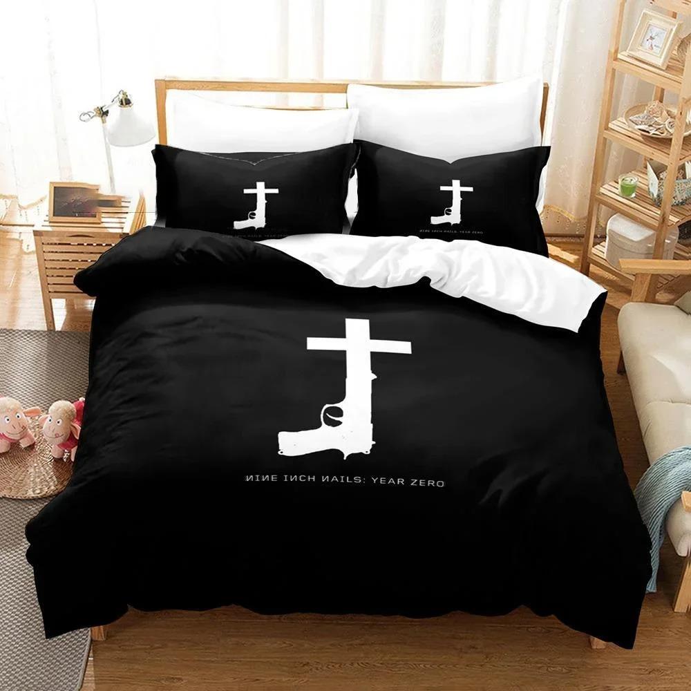 3D Printed Nine Inch Nails NIN Comfortable Duvet Quilt Cover Pillowcase Bedding Set Children Bedroom Decoration Home Textile