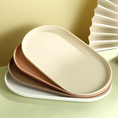 Nordic Style Plastic Dessert Tray Oval Stackable Dish Plate Creative Exquisite Storage Tray Home