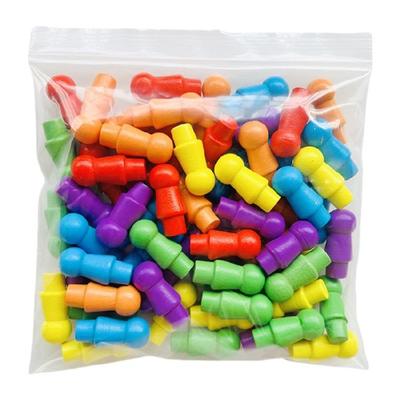 60Pcs Colorful Replacement Checkers Wood Pegs Strategy Board Game Chess Pieces for Board Game and Other Game Enduring