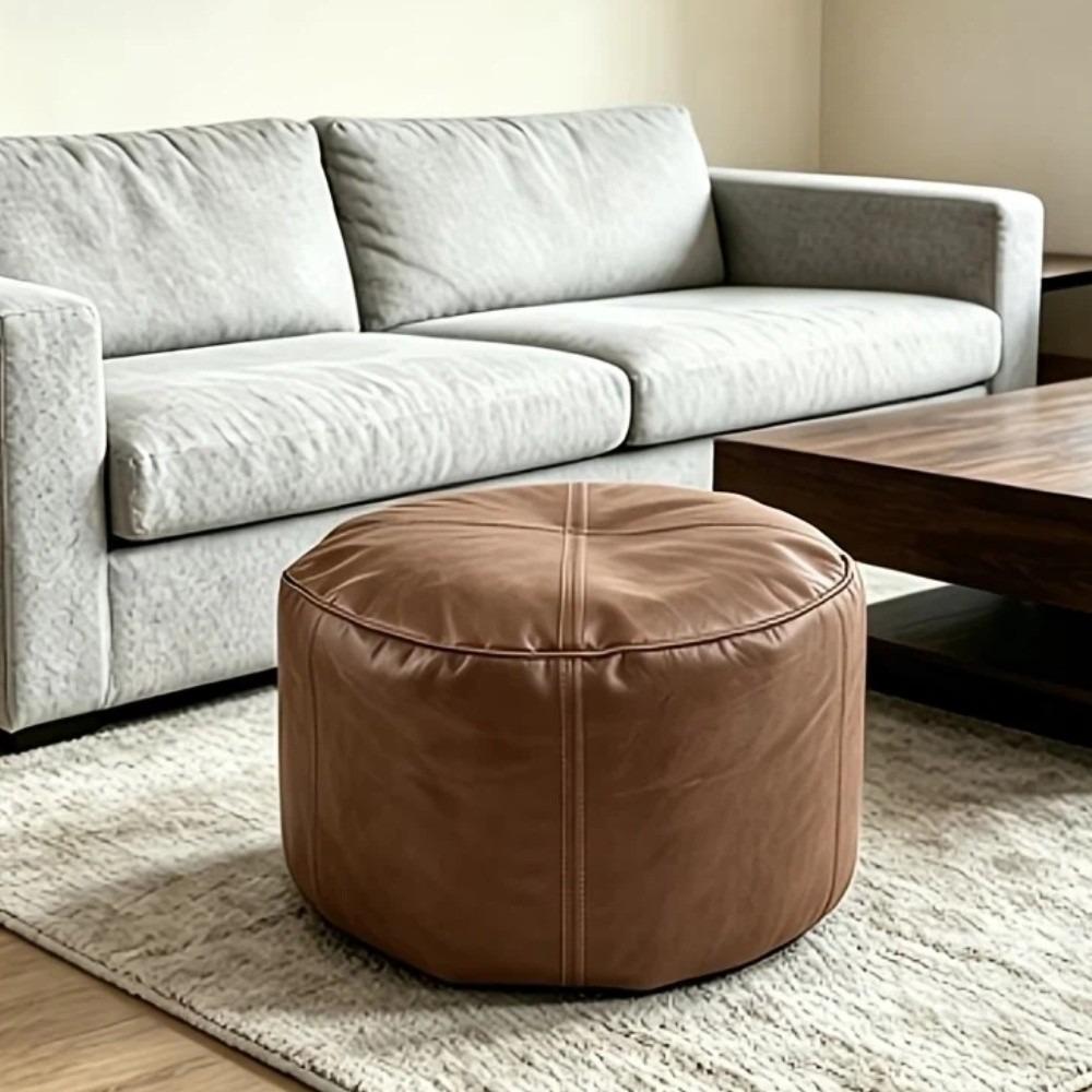 Unstuffed Bean Bag Cover Large Capacity Pouf Cover Non-Slip Round Lazy Sofa Covers Home Use