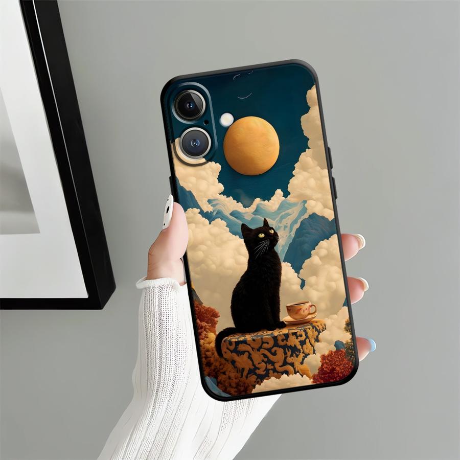 Cartoon Ente Katze Hülle für Apple iPhone 17 Pro Max 15 Pro 7 8 XR XS MAX 14 11 16 13 12 Air Funda Handyhülle