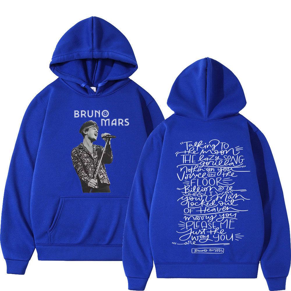 Bruno Mars The Romantic Tour 2026 Bluza z nadrukiem Męska Damska Vintage Hip-hop Pulower Jesień i Zima Luźne Codzienne Bluzy