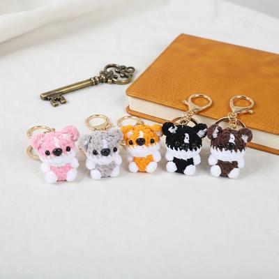 Knitted Mini Puppy Doll Keyring Handmade Knitting Keyrings Crochet Puppy Keychain Bag Charm