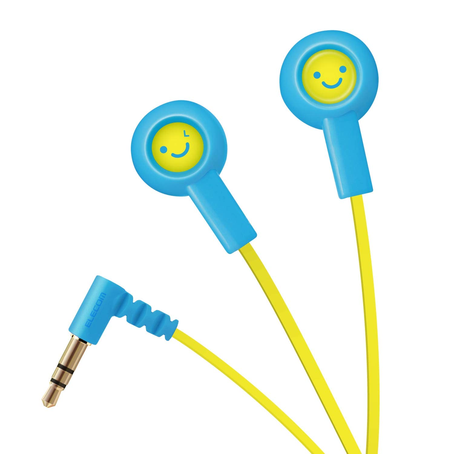 

ELECOM Stereo Earphones Flat Cord 9mm Driver Smile 1 Anti-tangle Y-type EHP-C3520F1