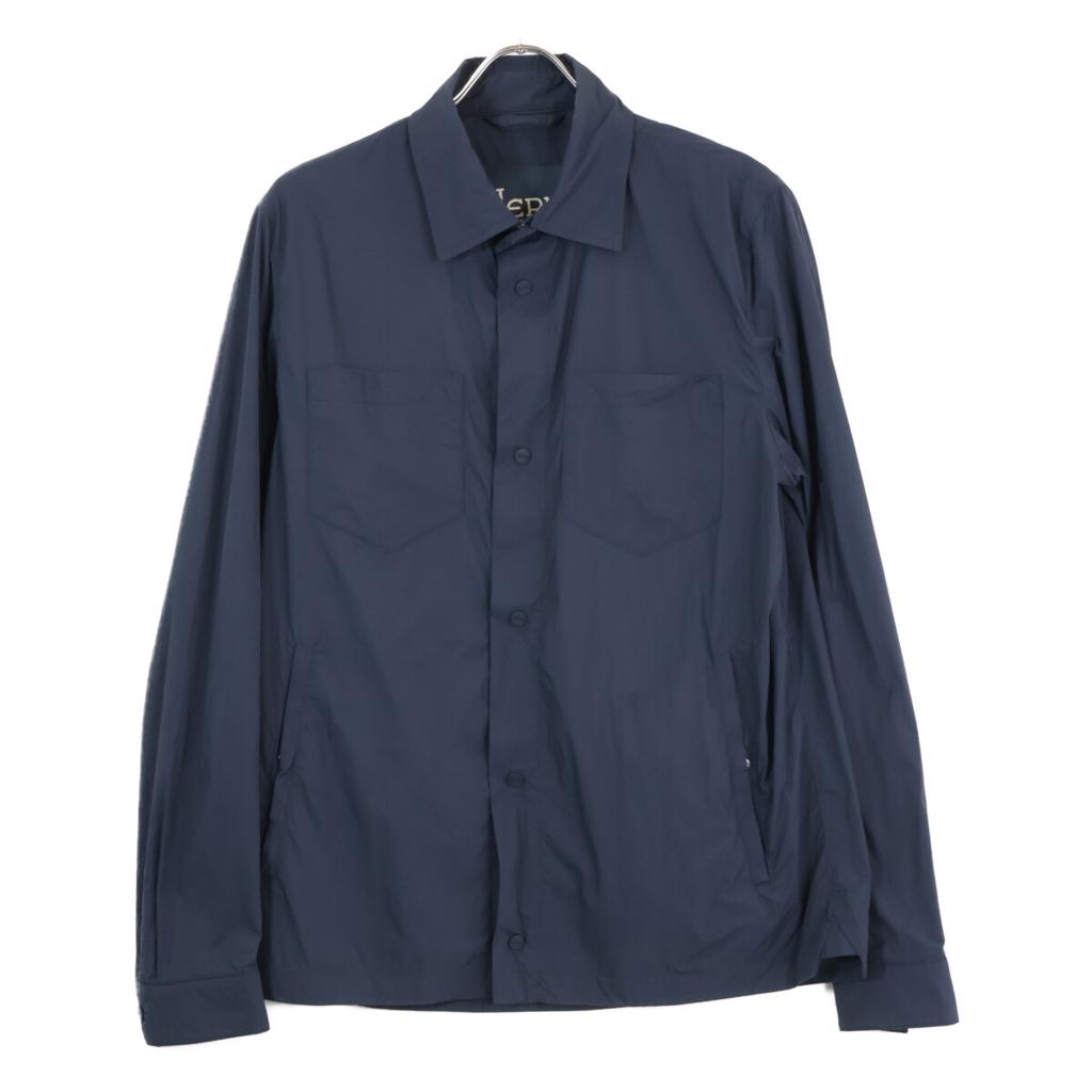 HERNO GI000420U Navy Nylon Shirt Jacket tops 48 blackUsed