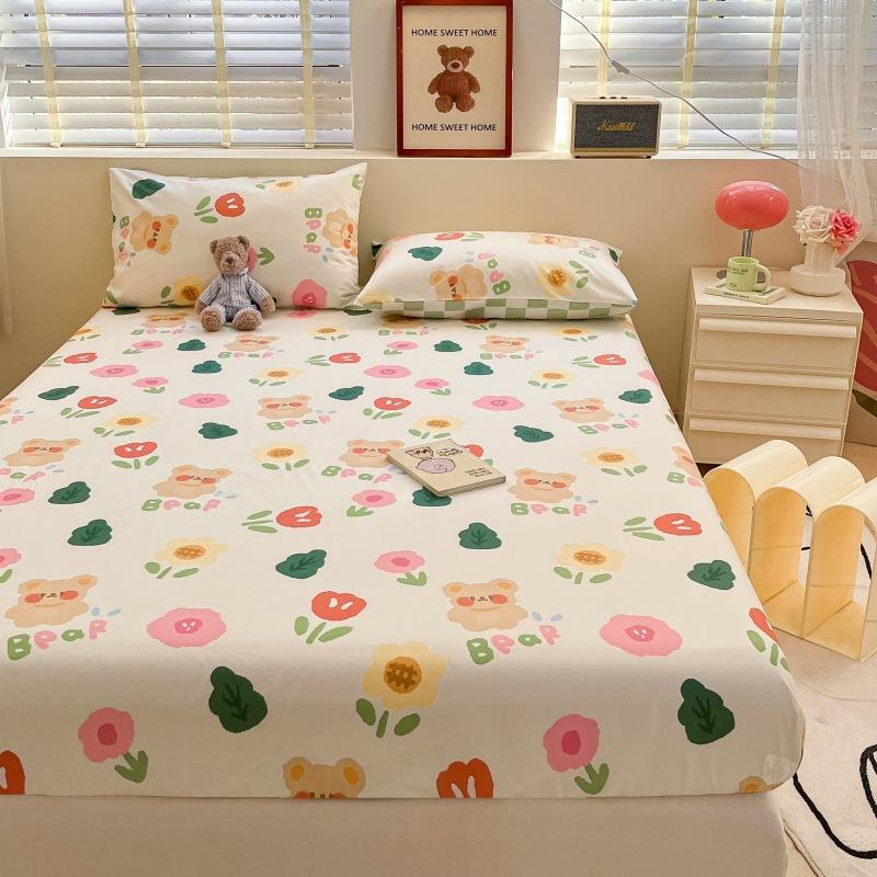 2025 New 100% Cotton Bed Sheet Flower Series Printed Double Top King Sheets For Girls Boys Kids Single Queen King Size Bed Linen