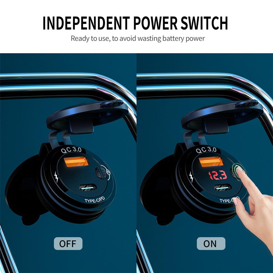 Fast Charge USB+Type-C Charger (60cm Line)