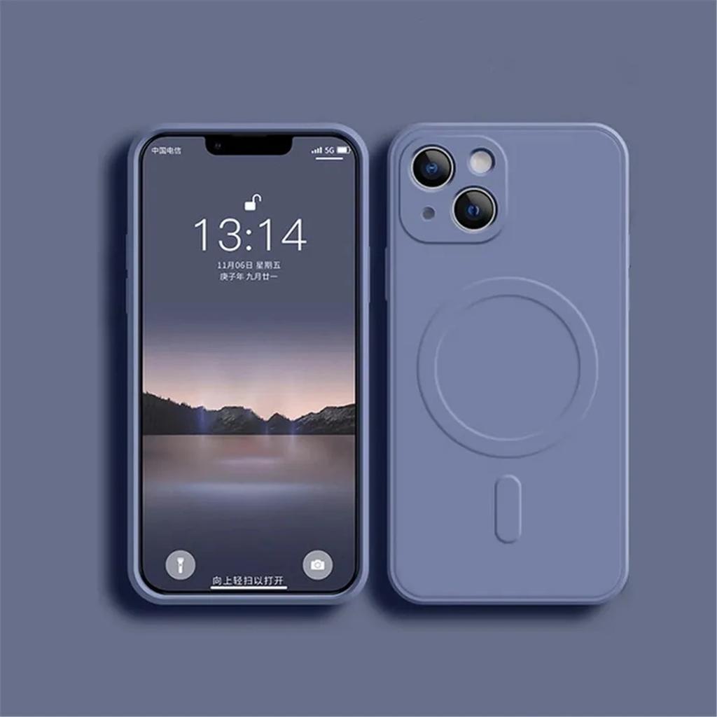 Per Custodia di Ricarica Wireless Magnetica Magsafe Per iPhone Air 17 16 Pro Max 16E 15 Plus 16Pro Cover Posteriore Morbida in TPU Silicone Liquido