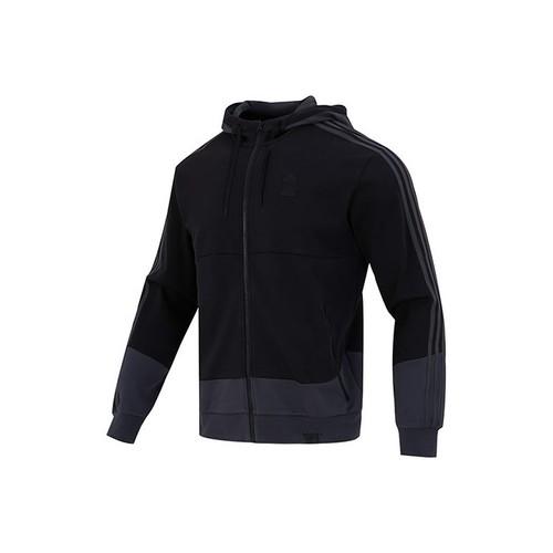 adidas Three-Stripes Sports Casual Hoodie Jacket for Men, Black XL чёрный