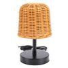 USB Night Light Retro Rattan Table Lamp for Living Room Bedroom Bedside Dimmable 3 Color Temperature