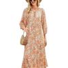 V-neck Casual Long Dress Style Print