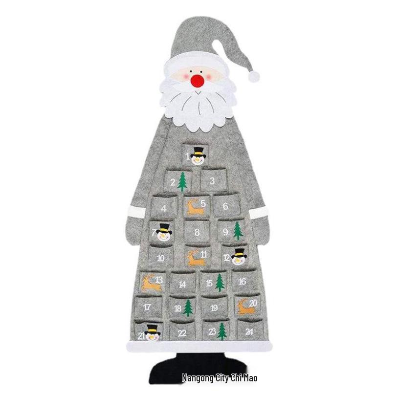 Felt Christmas Tree Countdown Calendar with Ornaments - Children's Gift