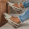 Women Slip On Casual Flat Shoes Metal Buckle Loafers Comfortable Lightweight Breathable Knit Fabric Large Size