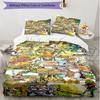 3pcs Duvet Cover Set (1*Duvet Cover + 2*Pillowcase, Without Core), Pettersson und Findus Print Soft All‑Season Bedding Set, Home Bedroom Decor Gift