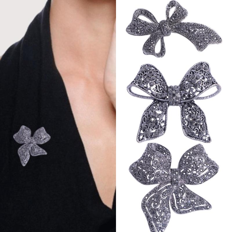 Sparkling  Bow Brooches For Women Unisex Office Party Friend Gifts Jewelry Accessories