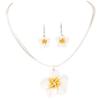 Sweet And Rich Flower Wax Rope Temperament Necklace Earring Set, Necklace Set