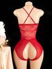 For Woman Nightdress See Through Deep V Sexy Underwear Women One-piece Exotic Costumes Hollow Crotchless Backless Bodysuit