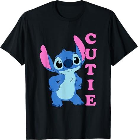 Lilo Stitch Stitch Charming Pose Black TShirt S