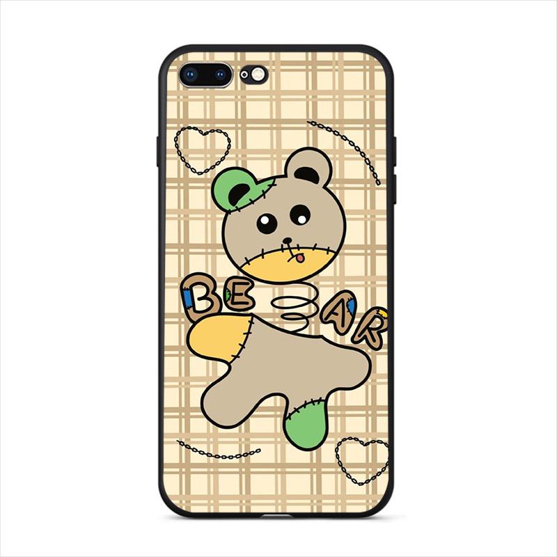 Funny Unique Cartoon Bear Phone Case For Iphone 13 12 Mini 11 Pro Max 6S 7 8 Plus X XR Hard Cover XS SE 2020 5 Cute Mobile Shell