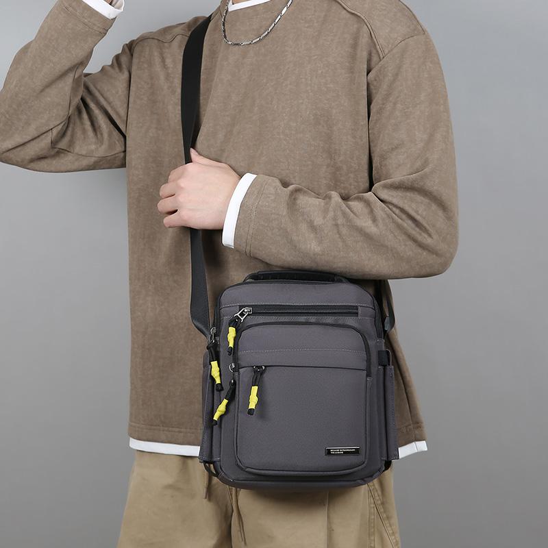 Bolsa Transversal Masculina Oxford Bolsas de Ombro Único Armazenamento de Grande Capacidade Moda Múltiplos Bolsos Bolsa Transversal para Viagem de Negócios Mochila Diária