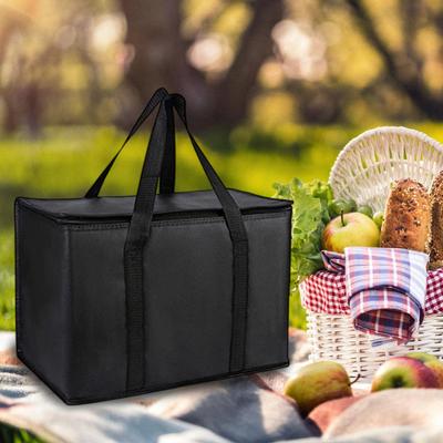 Wärmeisoliert Wiederverwendbare Einkaufstasche Faltbare Lebensmittelliefertasche mit Reißverschluss oben für Büro-Mittagessen, Camping, Grillen