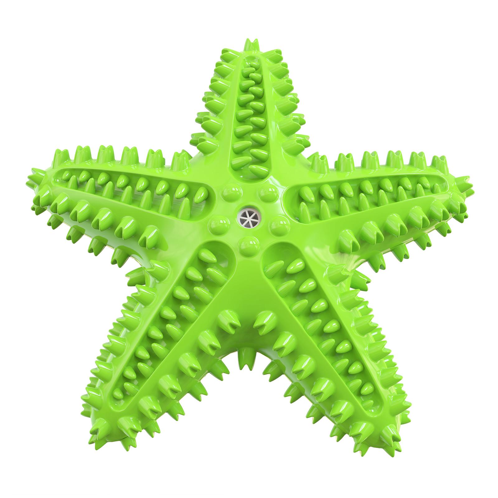 

Squeak Toothbrush Chew Dog Toy Starfish Soft Rubber Puppy Plaything Interactive Chewing Dogs Toys With Sound Aggressive Chew Toy зелений