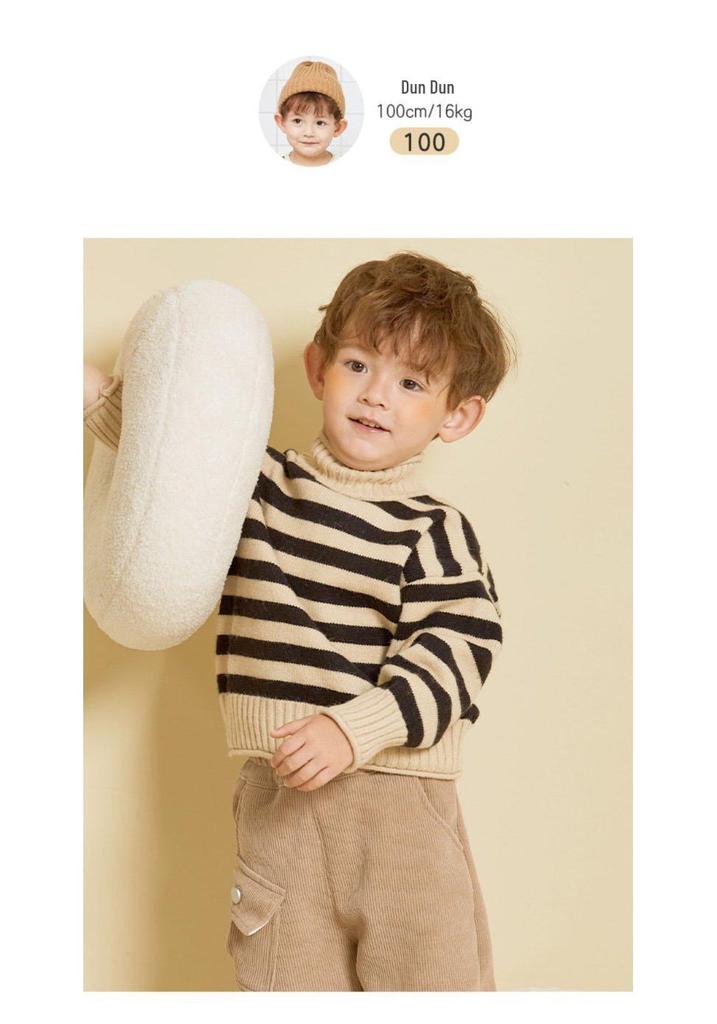 Boys' and Girls' Fleece-Lined Half-High Collar Sweater: Autumn/Winter Korean Style Warm Knitwear