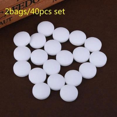 2 sacchetti/40 palline di naftalina antitarme antimuffa in blocchi di legno, pillole di canfora, strumenti per la pulizia delle palline di naftalina antitarme per uso domestico.